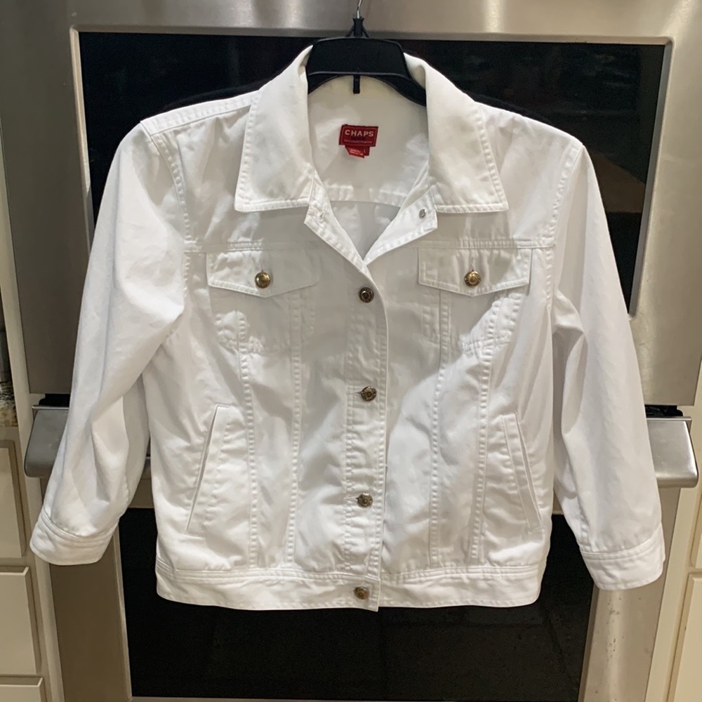 Chaps Women's White Denim Jacket